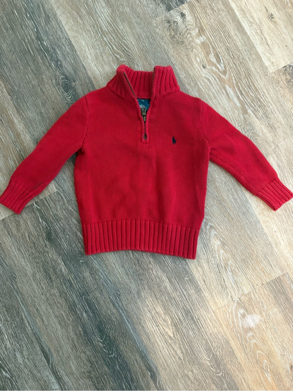 Polo by Ralph Lauren Red Half-Zip Knit Sweater